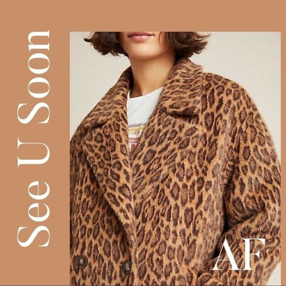 ANTHROPOLOGIE SEE U SOON LEOPARD PRINT FAUX FUR - Picture 5 of 11